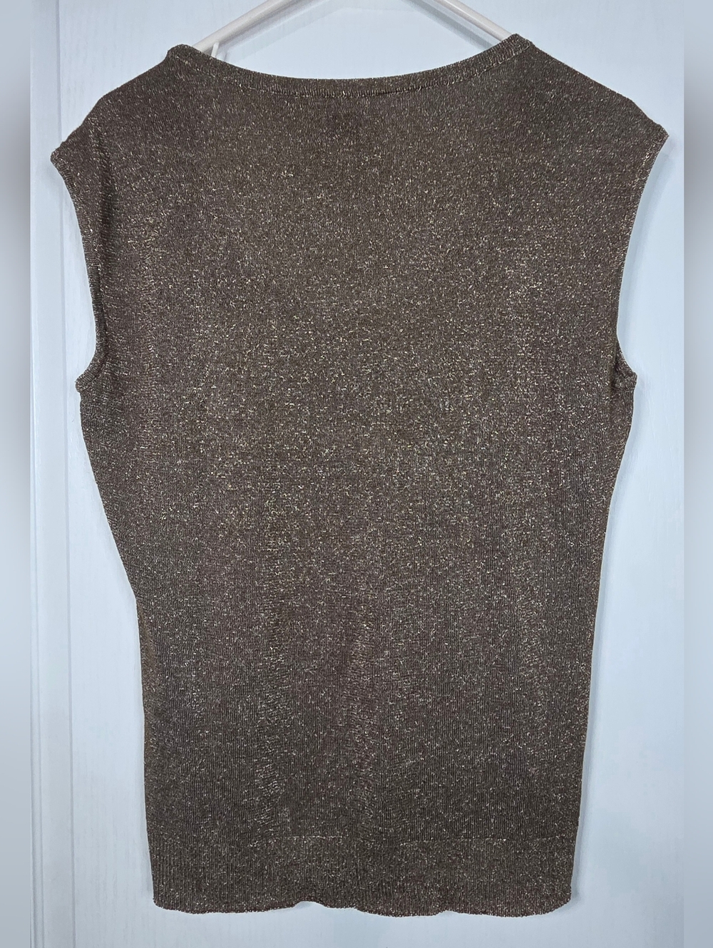 Chico's Metallic Brown Sleeveless Knit Top - Picture 2 of 6